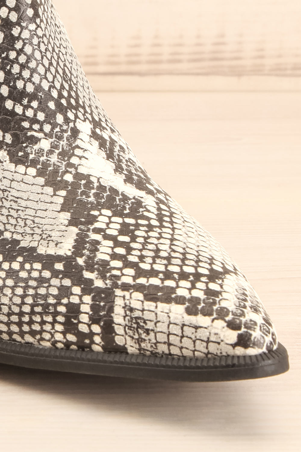 Khalkis Snake Print Western Style Ankle Boots front close-up | La Petite Garçonne