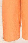 Kharop Orange Belted Short Sleeve Jumpsuit | La petite garçonne legs