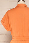 Kharop Orange Belted Short Sleeve Jumpsuit | La petite garçonne back close up