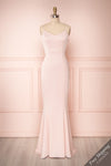 Khasandra Light Pink Satin Mermaid Gown with Cowl Back | Boutique 1861