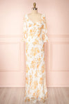 Khentekhas Maxi Floral Dress w/ Laced Back | Boutique 1861 full front view