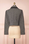 Kherty Black & White Houndstooth Cropped Blazer | Boutique 1861 back view