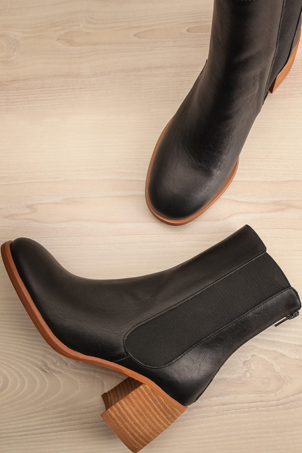 Khiky Black Block Heel Ankle Boots | La petite garçonne flat view
