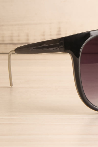 Khora Silver & Black Wayfarer Sunglasses | La Petite Garçonne 4