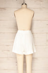 Khori White High-Waisted Embroidered Shorts | La petite garçonne  back view