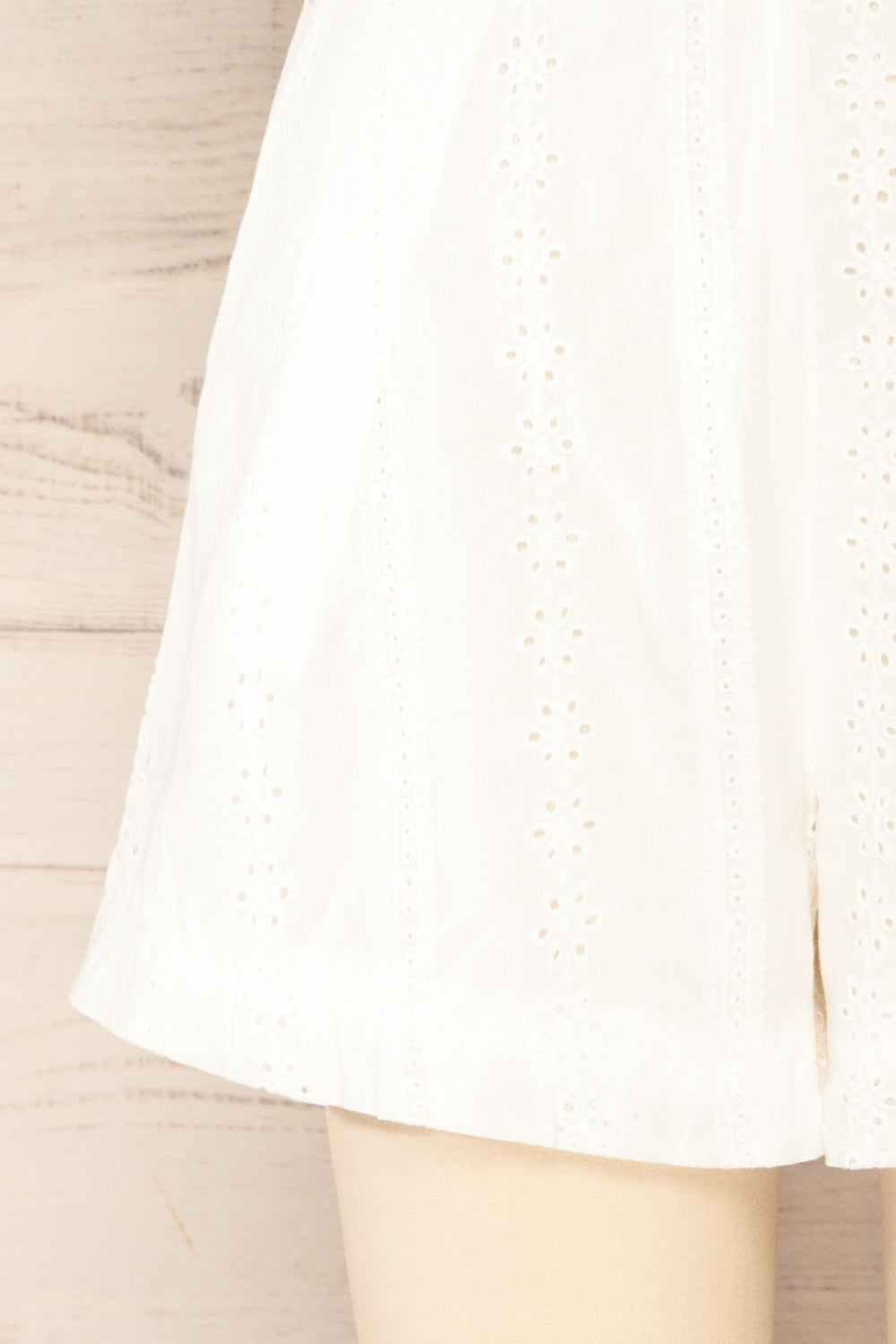 Khori White High-Waisted Embroidered Shorts | La petite garçonne   bottom 