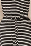 Khory Black Striped Short Sleeve Jumpsuit | La petite garçonne bow close-up