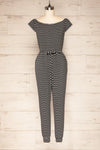 Khory Black Striped Short Sleeve Jumpsuit | La petite garçonne front view
