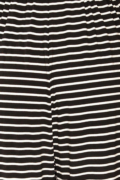 Khory Black Striped Short Sleeve Jumpsuit | La petite garçonne texture