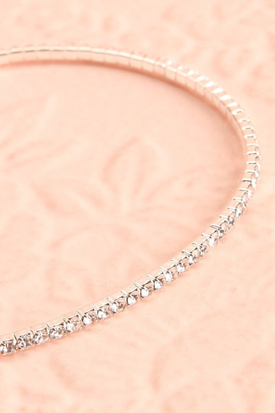 Kiana Silver Arm Bracelet w/ Crystals | Boutique 1861 close-up