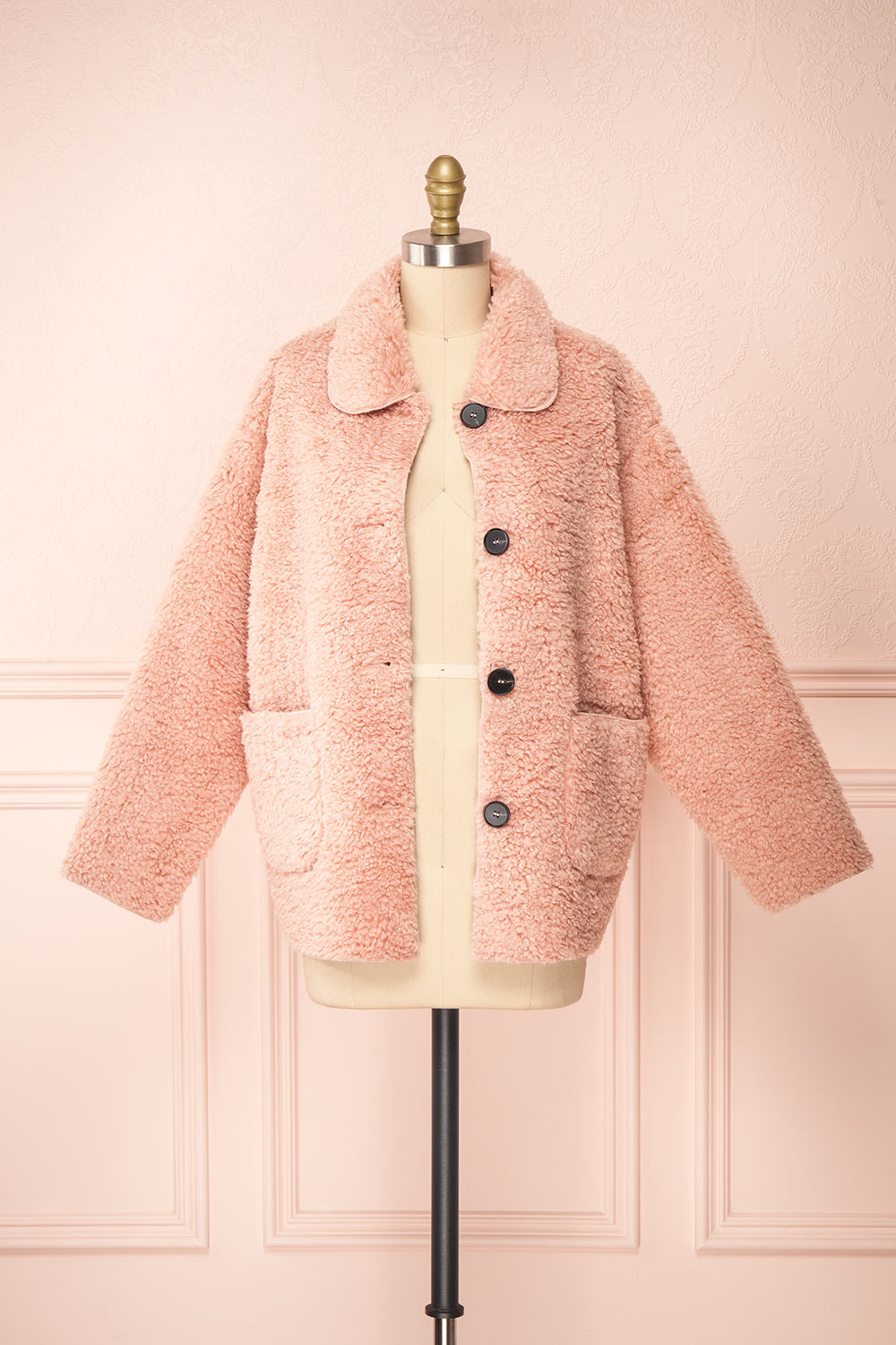 Kielo Pink Teddy Jacket | Boutique 1861 open view Kielo Pink Teddy Jacket | Boutique 1861 open view