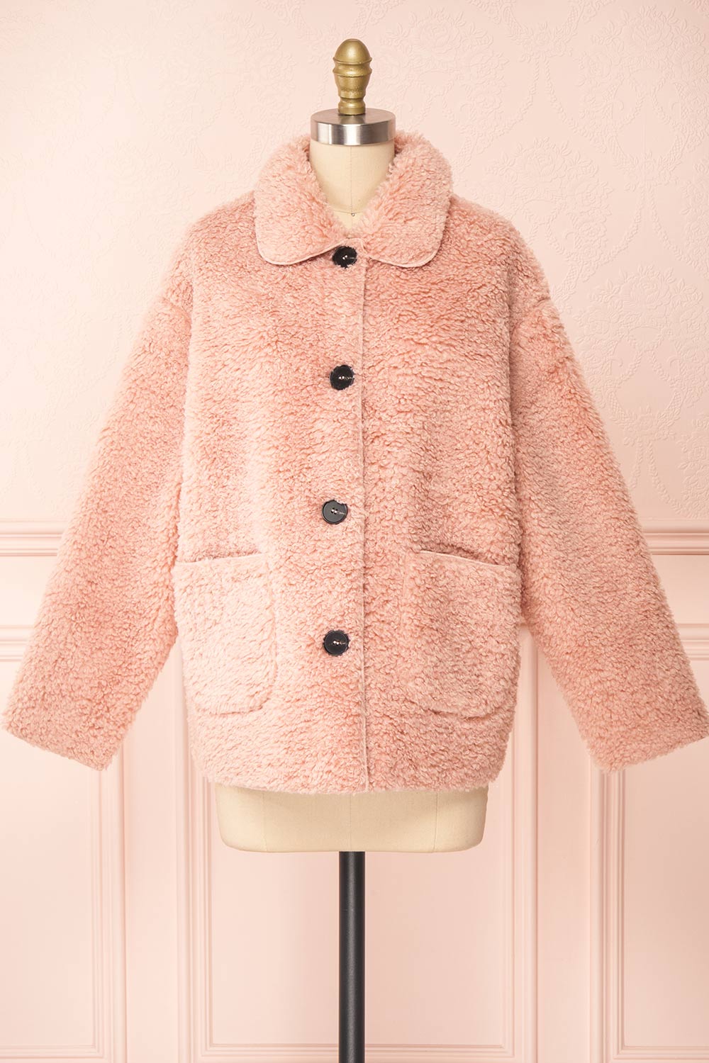 Kielo Pink Teddy Jacket | Boutique 1861 front view