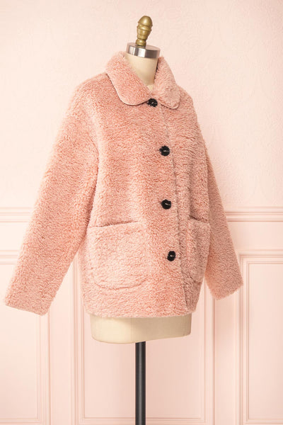 Kielo Pink Teddy Jacket | Boutique 1861 side view