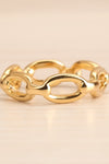 Kietrz Or Fine Chain Links Textured Golden Ring flat close-up | La Petite Garçonne