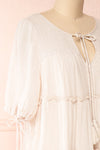 Kieu Beige Flowy Layered Maxi Dress | Boutique 1861 side close-up