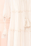 Kieu Beige Flowy Layered Maxi Dress | Boutique 1861 sleeve