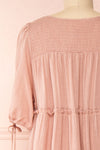 Kieu Pink Flowy Layered Maxi Dress | Boutique 1861 back close-up