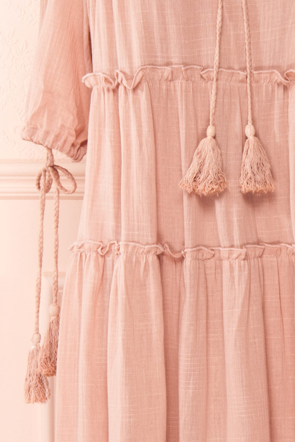 Kieu Pink Flowy Layered Maxi Dress | Boutique 1861 sleeve 