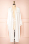 Kiliana Long Ivory Kimono w/ Lace Trim | Boutique 1861 open view