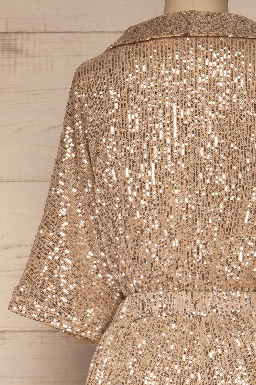 Kilme Or Champagne Romper | Combishort | La Petite Garçonne back close-up