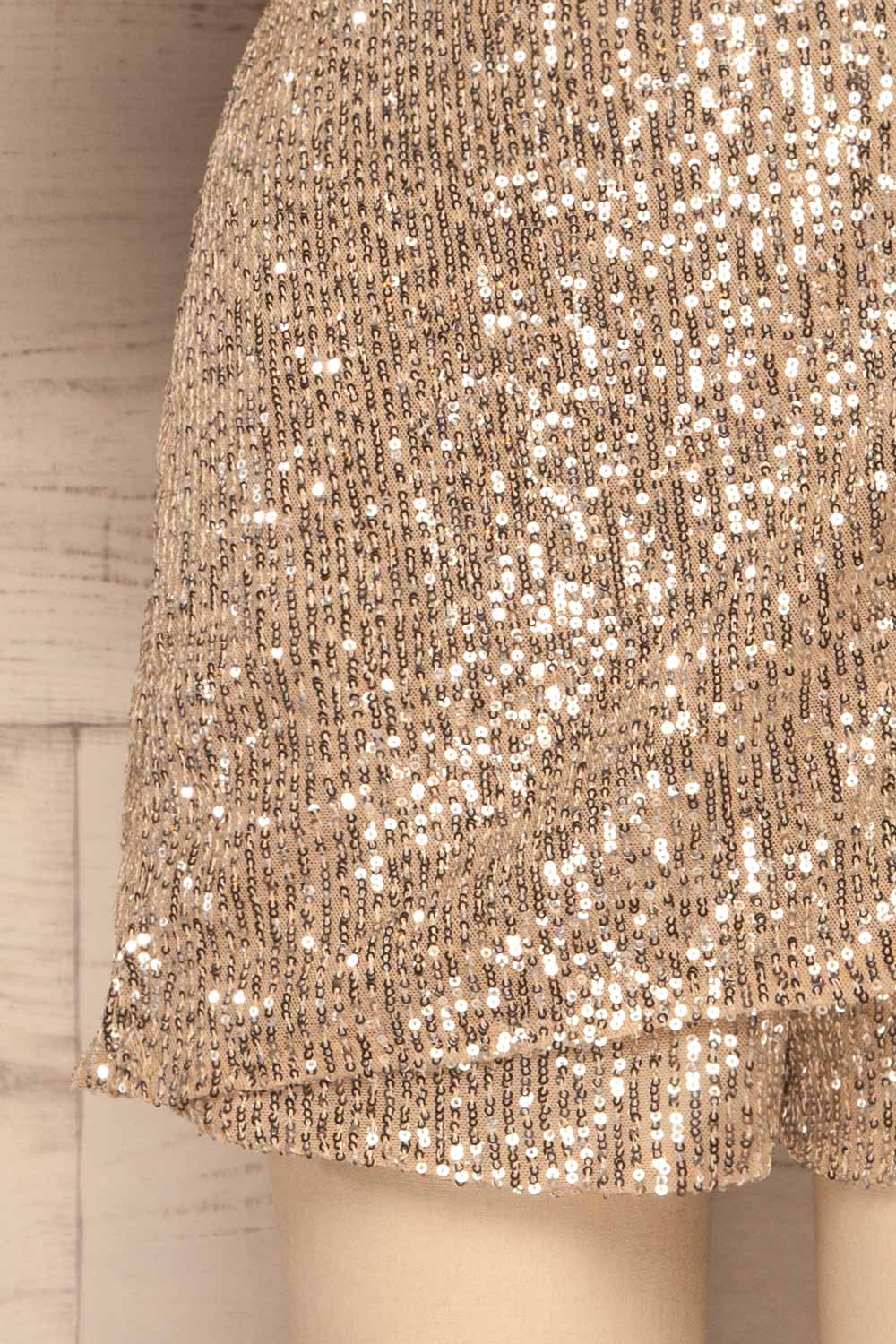 Kilme Or Champagne Romper | Combishort | La Petite Garçonne bottom close-up