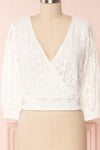 Kimitsu White Lace Crop Top with Puff Sleeves | Boutique 1861 6