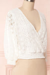 Kimitsu White Lace Crop Top with Puff Sleeves | Boutique 1861 4