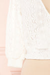Kimitsu White Lace Crop Top with Puff Sleeves | Boutique 1861 7