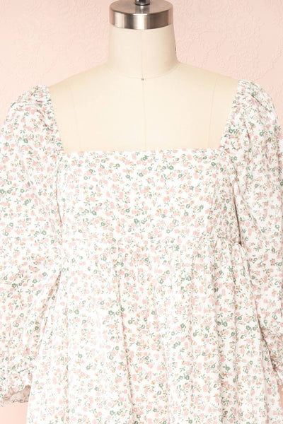 Kimmie Floral Babydoll Romper | Boutique 1861 front close up