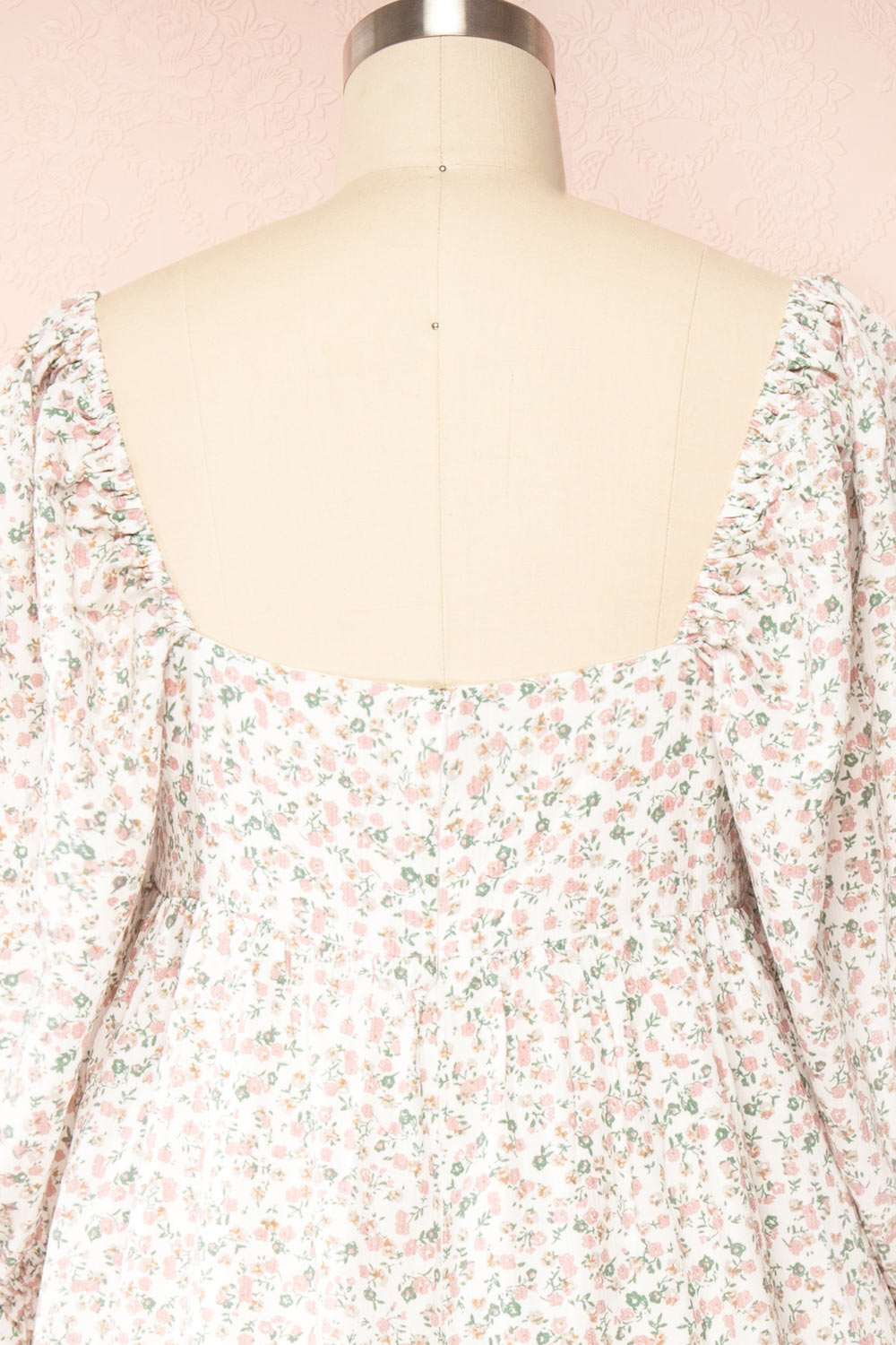 Kimmie Floral Babydoll Romper | Boutique 1861 back close up