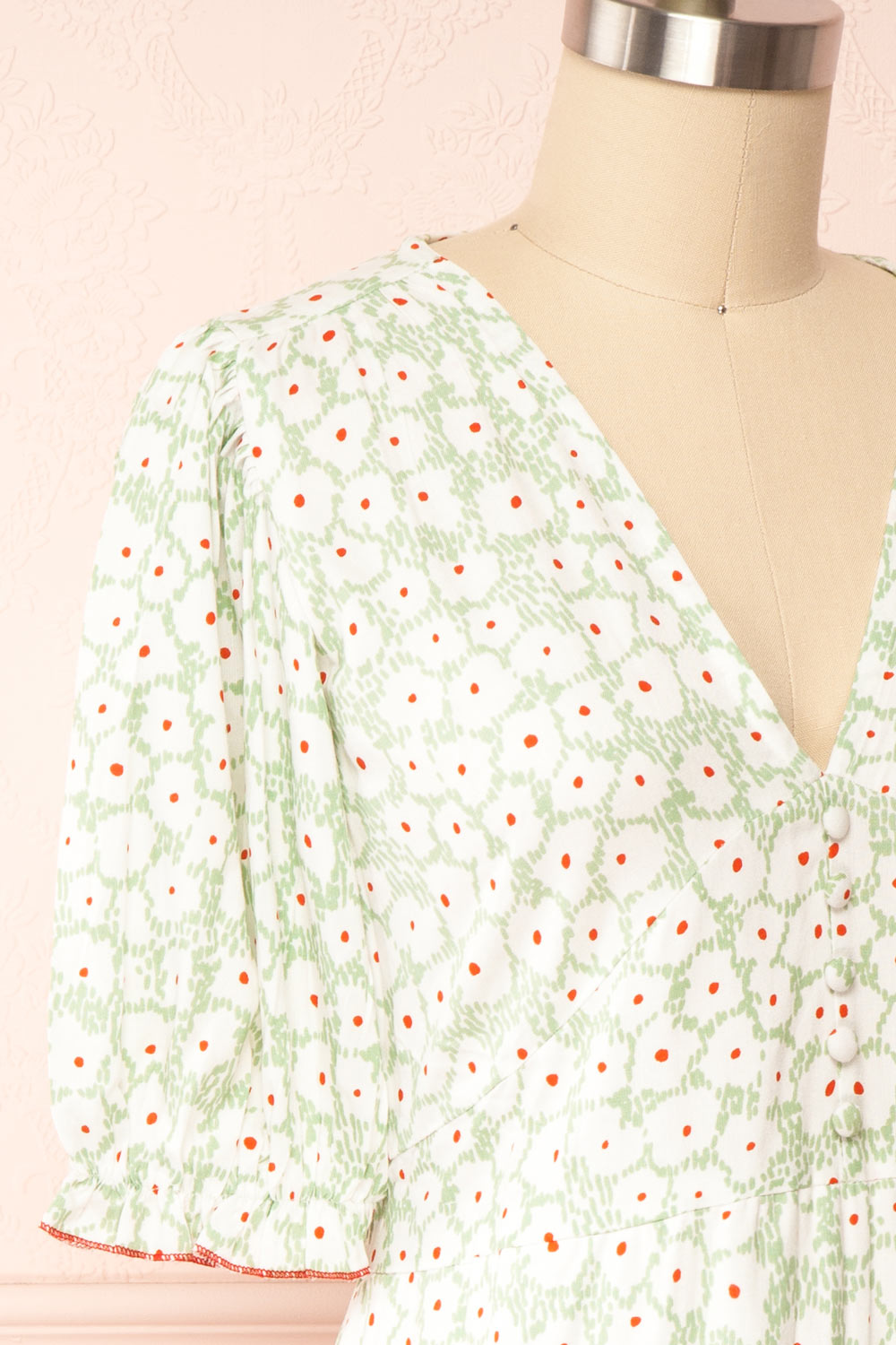 Kimmy Short Floral Dress | Boutique 1861 side view close up