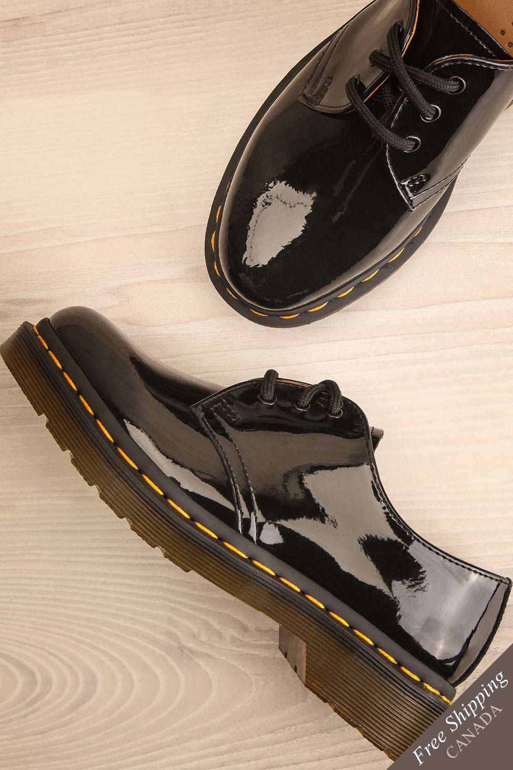 Kingswood Patent Black Dr. Martens Shoes flat lay | La Petite Garçonne Chpt. 2