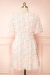 Kinnia Short Floral Dress w/ Ruched Waist | Boutique 1861 back plus size