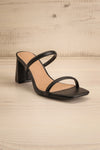 Kinsley Black Strappy Heeled Sandals | La petite garçonne front view