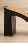 Kinsley Black Strappy Heeled Sandals | La petite garçonne side close-up