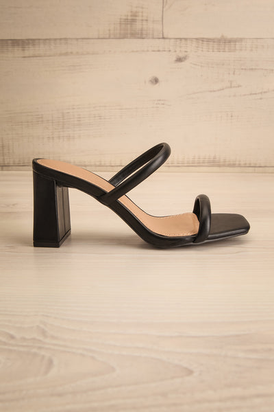 Kinsley Black Strappy Heeled Sandals | La petite garçonne side view