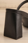Kinsley Black Strappy Heeled Sandals | La petite garçonne back close-up
