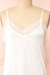Kirsi Ivory Long Nightgown w/ Lace Trim | Boutique 1861 front close-up