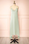Kirsi Sage Long  Nightgown w/ Lace Trim | Boutique 1861 front view