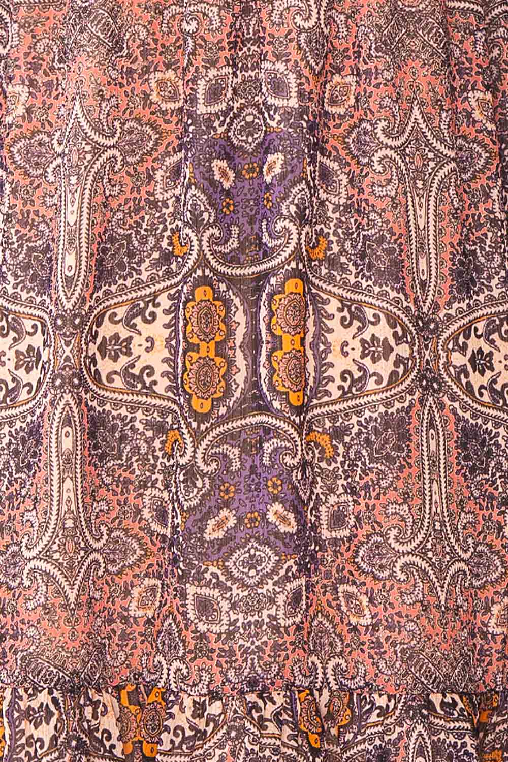 Kissiae Short Paisley Pattern Chiffon Dress | Boutique 1861 fabric 