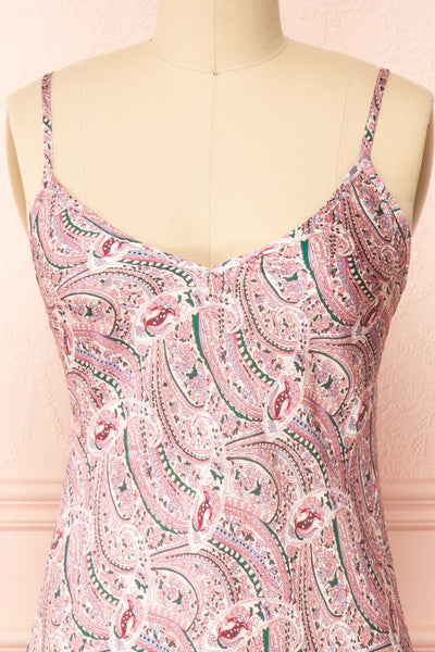 Kiute Paisley Print Midi Dress w/ Tie-Back | Boutique 1861 front close-up