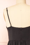 Kloe Black Sleeveless A-line Midi Dress | Boutique 1861  back close-up