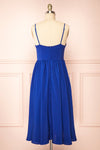 Kloe Blue Sleeveless A-line Midi Dress | Boutique 1861 back view