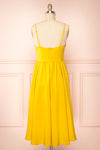 Kloe Yellow Sleeveless A-line Midi Dress | Boutique 1861  back view