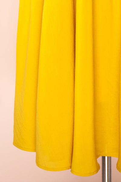 Kloe Yellow Sleeveless A-line Midi Dress | Boutique 1861  bottom