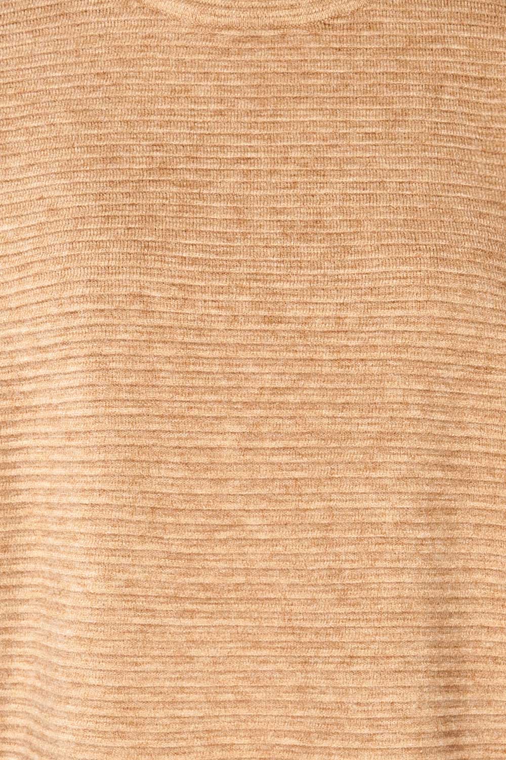 Knares Beige Cropped Ribbed Sweater | La petite garçonne fabric