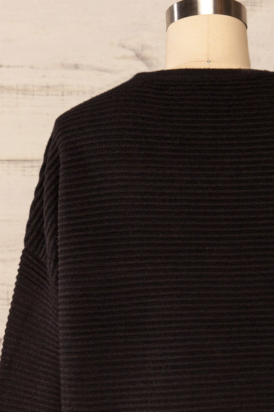 Knares Black Cropped Ribbed Sweater | La petite garçonne back close up
