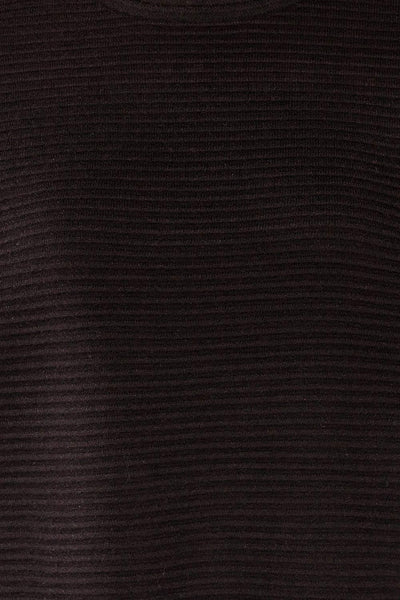 Knares Black Cropped Ribbed Sweater | La petite garçonne fabric