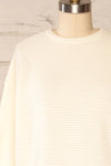 Knares Cream Cropped Ribbed Sweater | La petite garçonne front close up