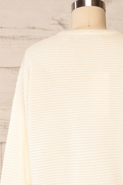Knares Cream Cropped Ribbed Sweater | La petite garçonne back close up